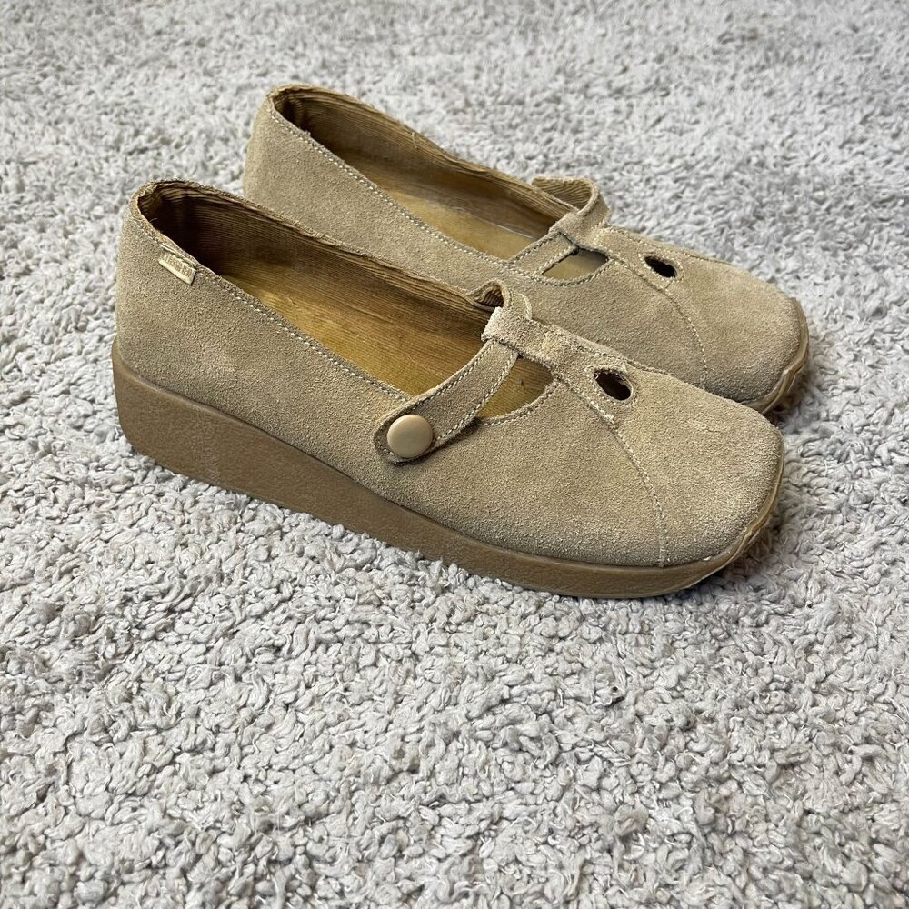 Vintage Classified Suede Chunky Platform Y2K Mary Jane T Strap Round 7.5-8 **See